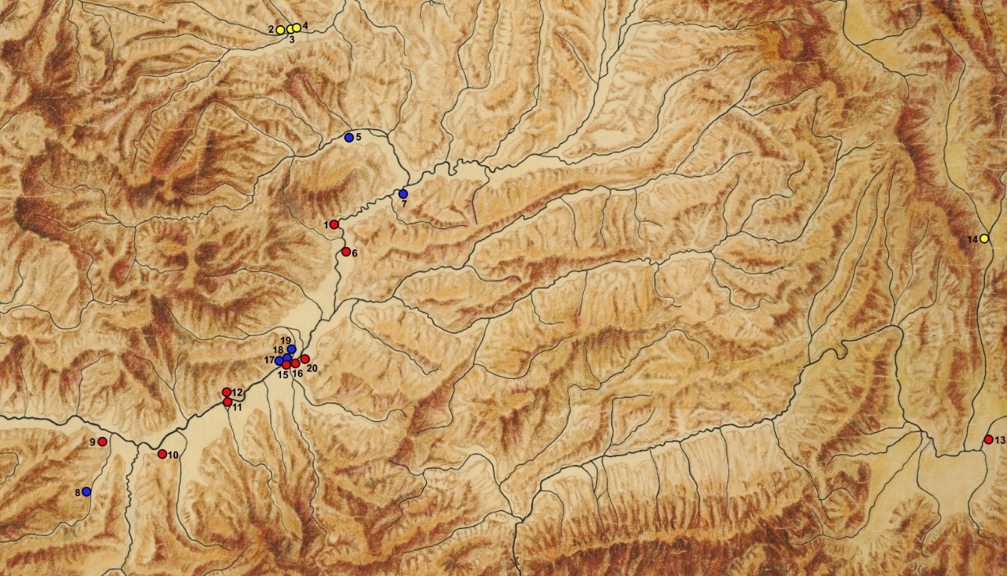 Erdély lelőhelyei.