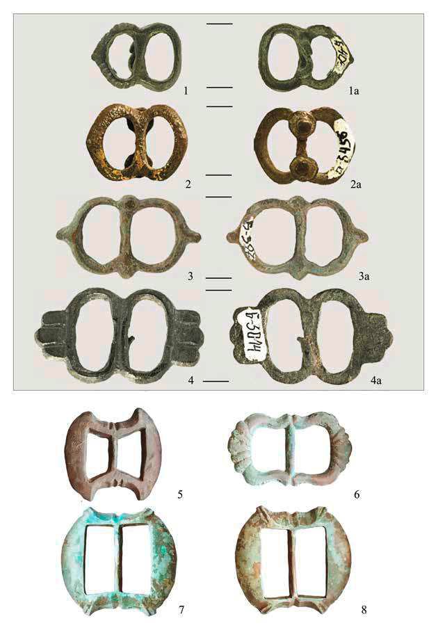 5. kép. Kettőscsatok a várnai Old Bulgaria Museum Collection (1‒4) gyűjteményéből és a tobolszki ortodox egyházi
gyűjteményből (5‒8) 
